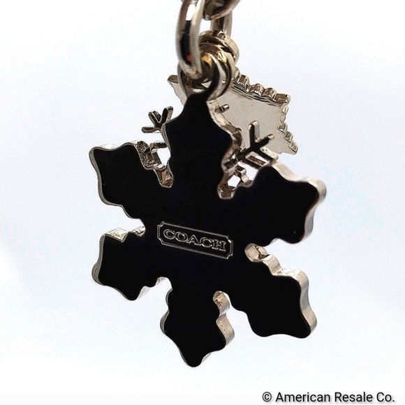 COACH Multi Snowflake Keychain Fob Purse Charm NWT #7322 - Picture 5 of 5